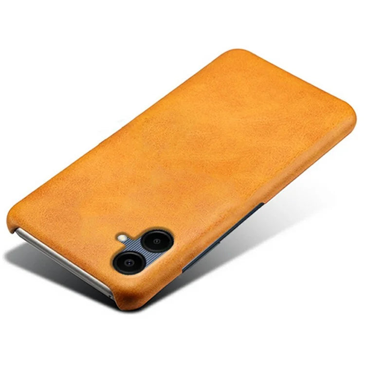 For Samsung Galaxy A06 Case Calf Texture PU Leather Hard PC Protective Phone Cover