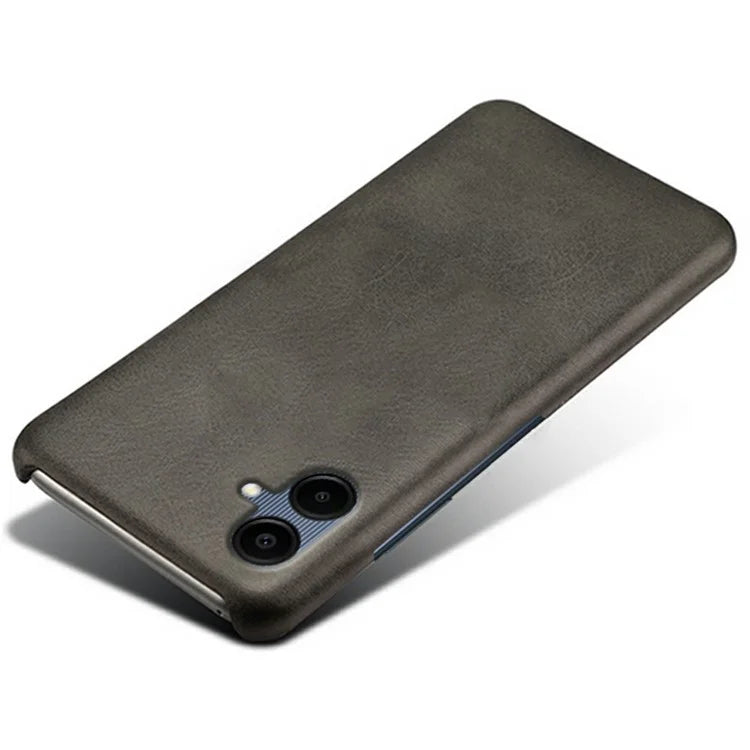 For Samsung Galaxy A06 Case Calf Texture PU Leather Hard PC Protective Phone Cover