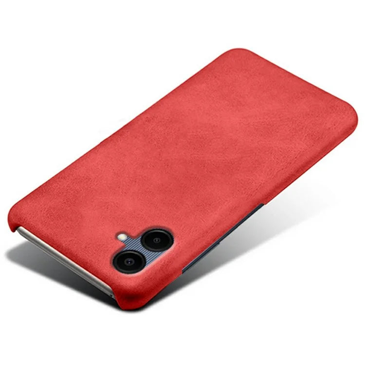 For Samsung Galaxy A06 Case Calf Texture PU Leather Hard PC Protective Phone Cover