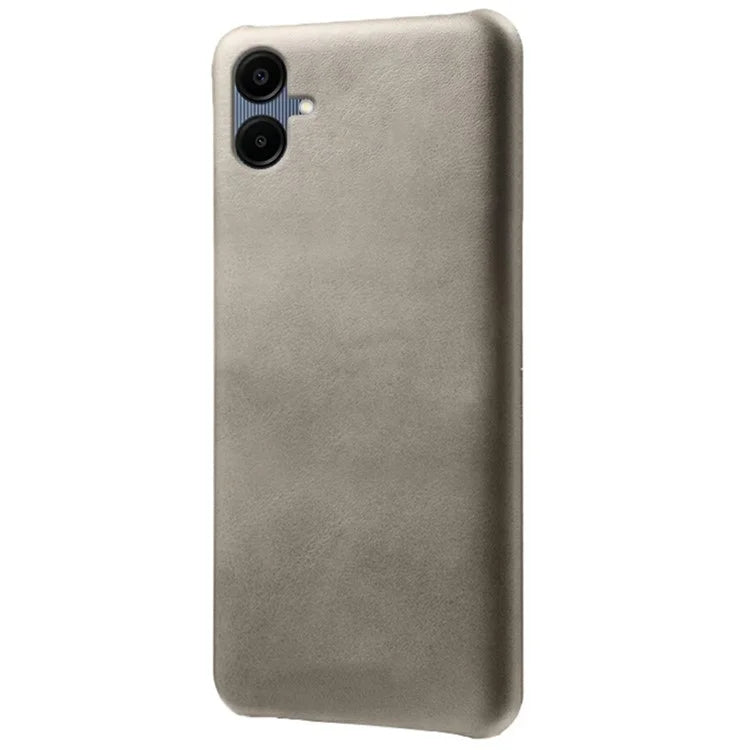 For Samsung Galaxy A06 Case Calf Texture PU Leather Hard PC Protective Phone Cover