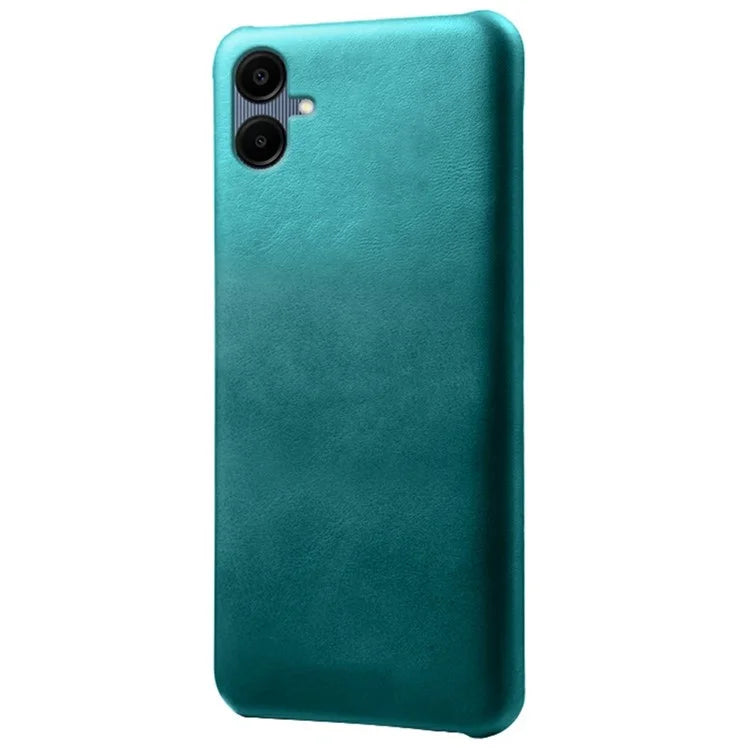 For Samsung Galaxy A06 Case Calf Texture PU Leather Hard PC Protective Phone Cover