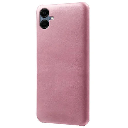 For Samsung Galaxy A06 Case Calf Texture PU Leather Hard PC Protective Phone Cover