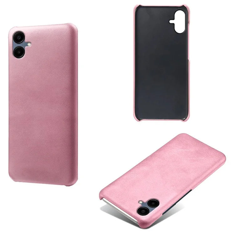 For Samsung Galaxy A06 Case Calf Texture PU Leather Hard PC Protective Phone Cover