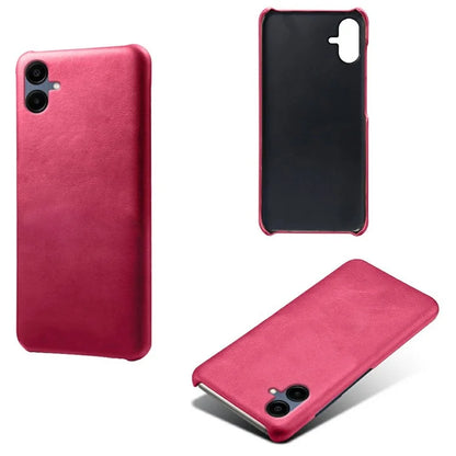 For Samsung Galaxy A06 Case Calf Texture PU Leather Hard PC Protective Phone Cover