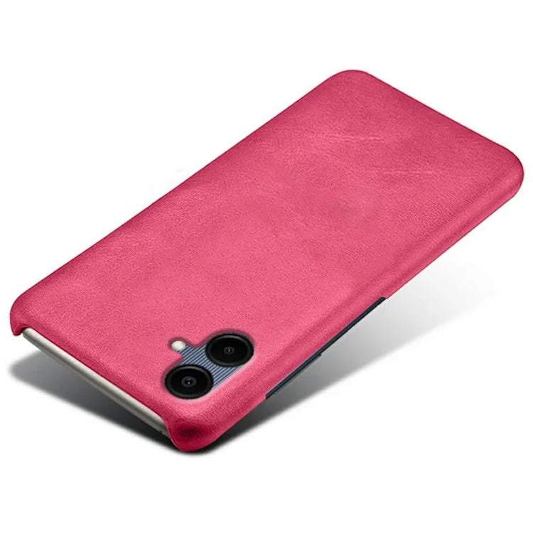 For Samsung Galaxy A06 Case Calf Texture PU Leather Hard PC Protective Phone Cover