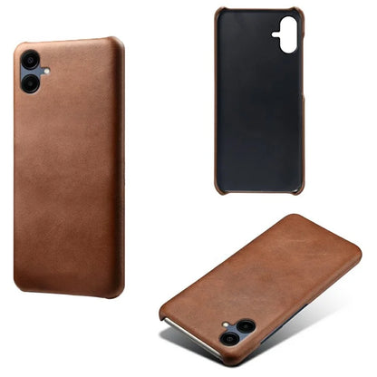 For Samsung Galaxy A06 Case Calf Texture PU Leather Hard PC Protective Phone Cover