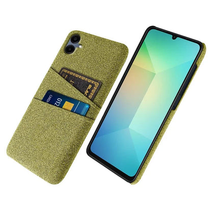 For Samsung Galaxy A06 Case Cloth + Hard PC Phone Cover with Dual Card Slots