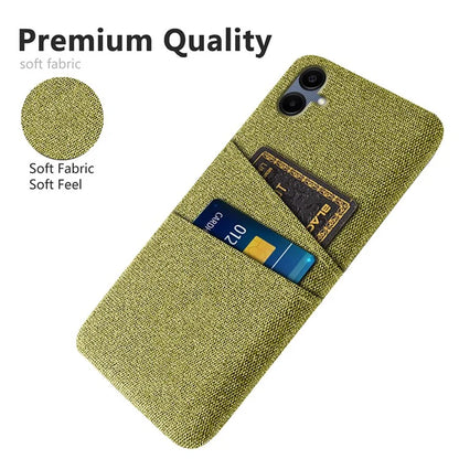 For Samsung Galaxy A06 Case Cloth + Hard PC Phone Cover with Dual Card Slots