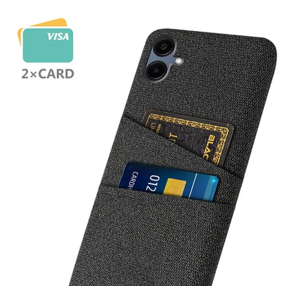 For Samsung Galaxy A06 Case Cloth + Hard PC Phone Cover with Dual Card Slots