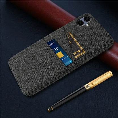 For Samsung Galaxy A06 Case Cloth + Hard PC Phone Cover with Dual Card Slots