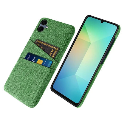 For Samsung Galaxy A06 Case Cloth + Hard PC Phone Cover with Dual Card Slots