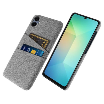 For Samsung Galaxy A06 Case Cloth + Hard PC Phone Cover with Dual Card Slots