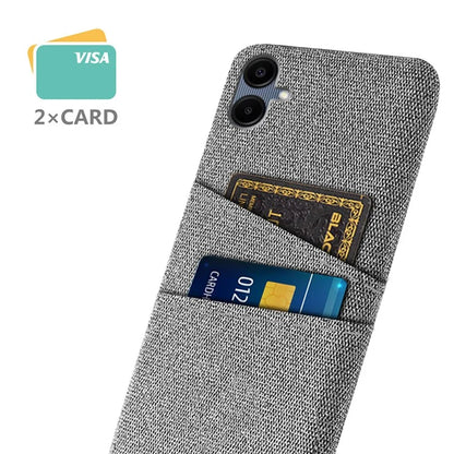 For Samsung Galaxy A06 Case Cloth + Hard PC Phone Cover with Dual Card Slots