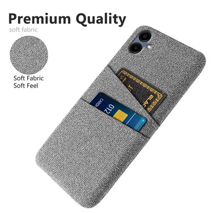 For Samsung Galaxy A06 Case Cloth + Hard PC Phone Cover with Dual Card Slots