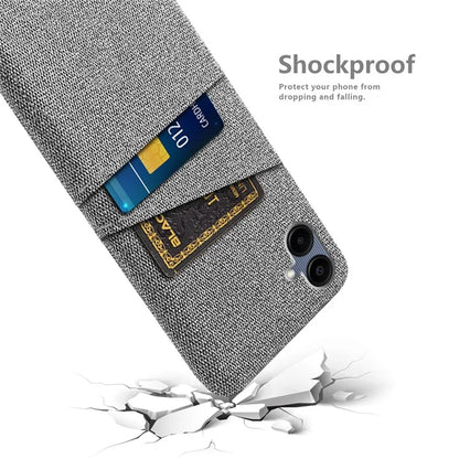 For Samsung Galaxy A06 Case Cloth + Hard PC Phone Cover with Dual Card Slots