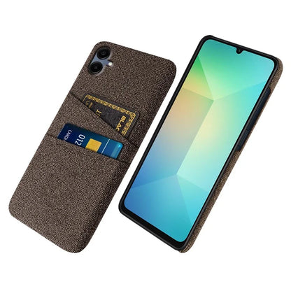 For Samsung Galaxy A06 Case Cloth + Hard PC Phone Cover with Dual Card Slots