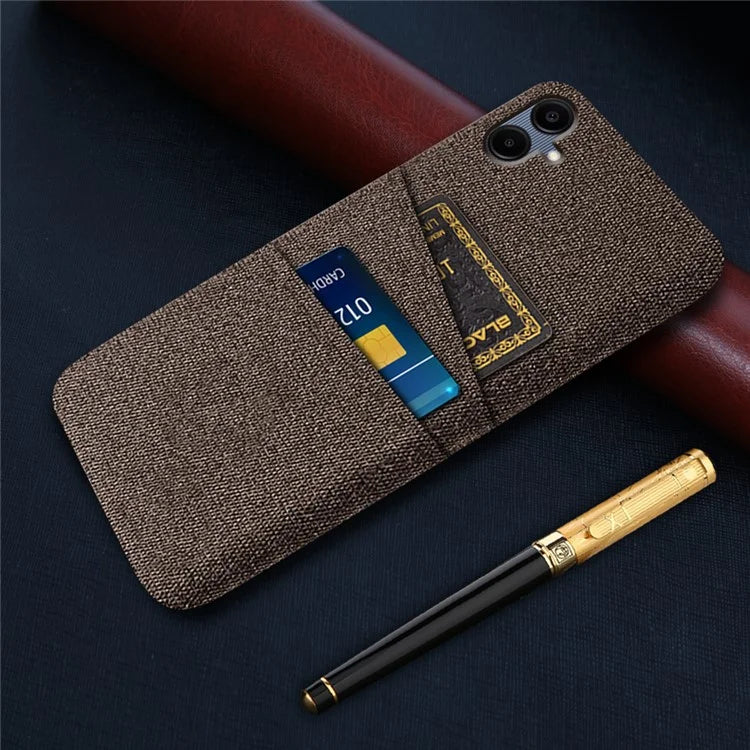For Samsung Galaxy A06 Case Cloth + Hard PC Phone Cover with Dual Card Slots