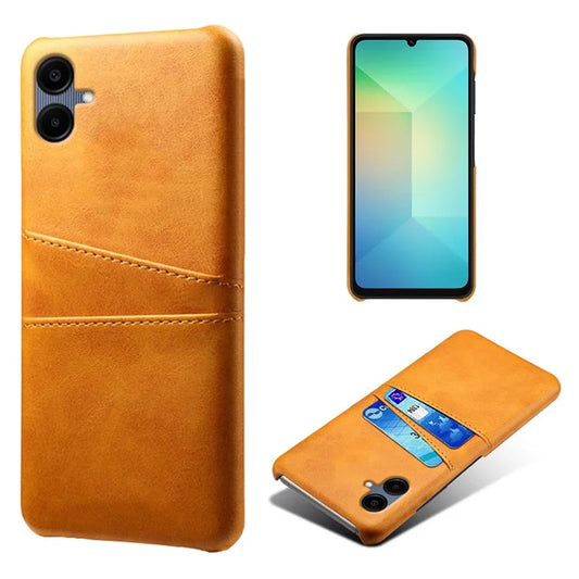 For Samsung Galaxy A06 Case Dual Card Slots PU Leather + Hard PC Phone Cover