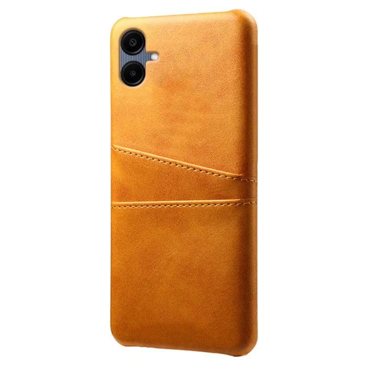 For Samsung Galaxy A06 Case Dual Card Slots PU Leather + Hard PC Phone Cover
