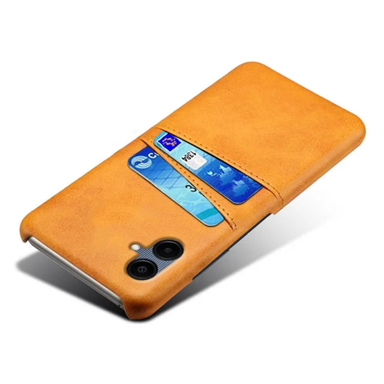 For Samsung Galaxy A06 Case Dual Card Slots PU Leather + Hard PC Phone Cover