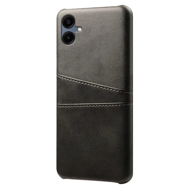 For Samsung Galaxy A06 Case Dual Card Slots PU Leather + Hard PC Phone Cover