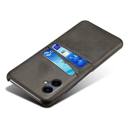 For Samsung Galaxy A06 Case Dual Card Slots PU Leather + Hard PC Phone Cover