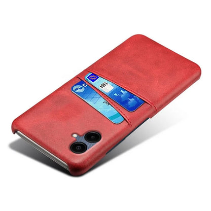 For Samsung Galaxy A06 Case Dual Card Slots PU Leather + Hard PC Phone Cover