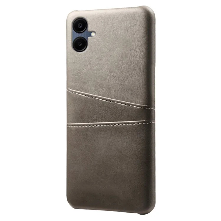 For Samsung Galaxy A06 Case Dual Card Slots PU Leather + Hard PC Phone Cover