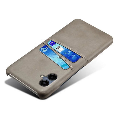 For Samsung Galaxy A06 Case Dual Card Slots PU Leather + Hard PC Phone Cover