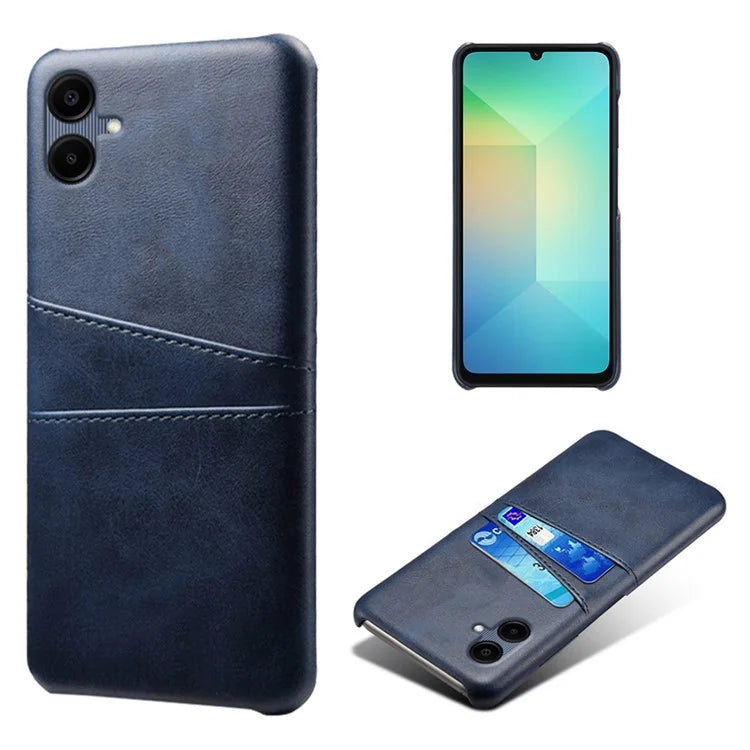 For Samsung Galaxy A06 Case Dual Card Slots PU Leather + Hard PC Phone Cover