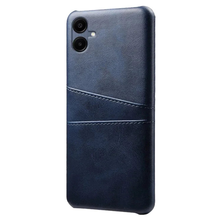 For Samsung Galaxy A06 Case Dual Card Slots PU Leather + Hard PC Phone Cover