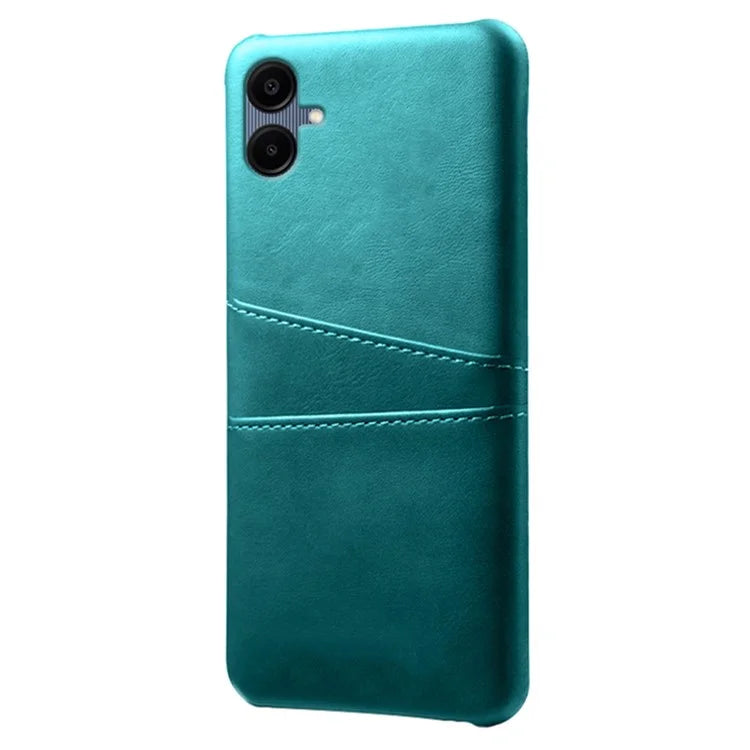 For Samsung Galaxy A06 Case Dual Card Slots PU Leather + Hard PC Phone Cover