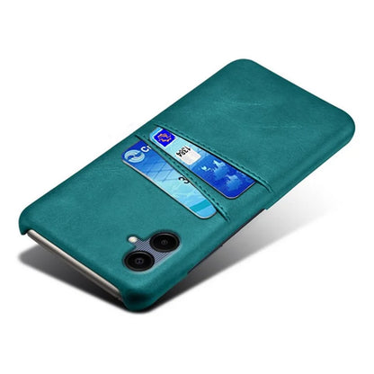 For Samsung Galaxy A06 Case Dual Card Slots PU Leather + Hard PC Phone Cover