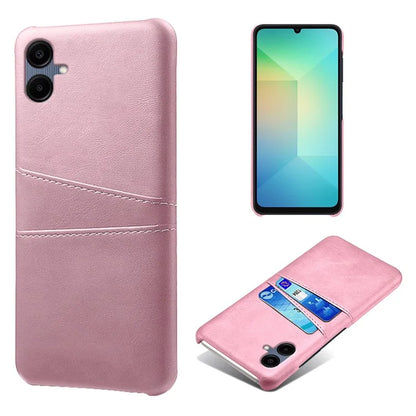 For Samsung Galaxy A06 Case Dual Card Slots PU Leather + Hard PC Phone Cover
