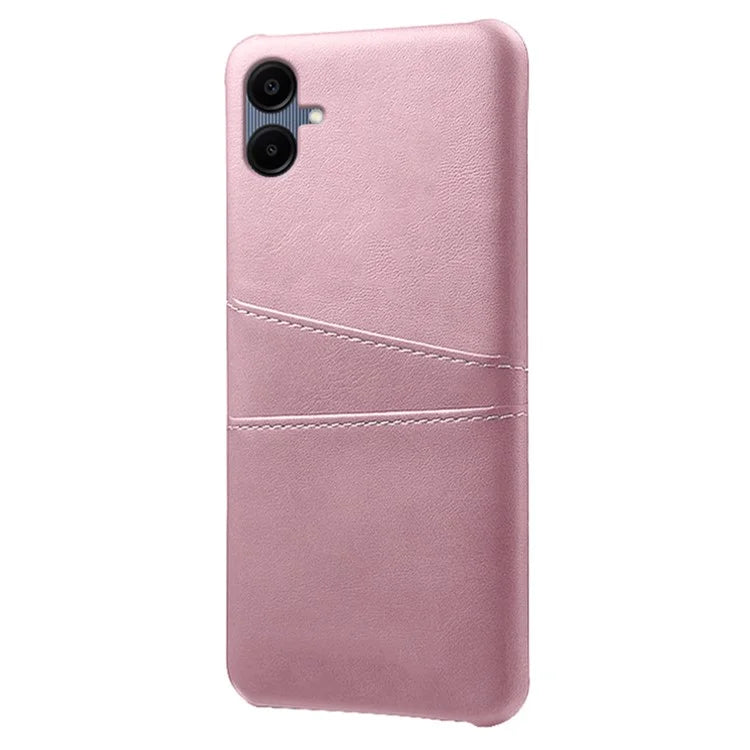 For Samsung Galaxy A06 Case Dual Card Slots PU Leather + Hard PC Phone Cover