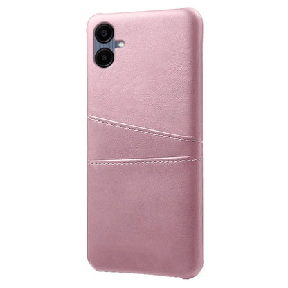 For Samsung Galaxy A06 Case Dual Card Slots PU Leather + Hard PC Phone Cover