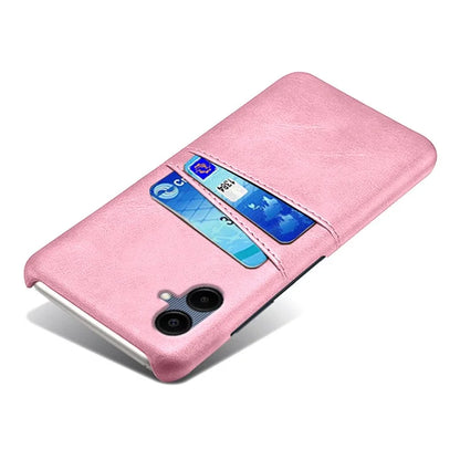 For Samsung Galaxy A06 Case Dual Card Slots PU Leather + Hard PC Phone Cover