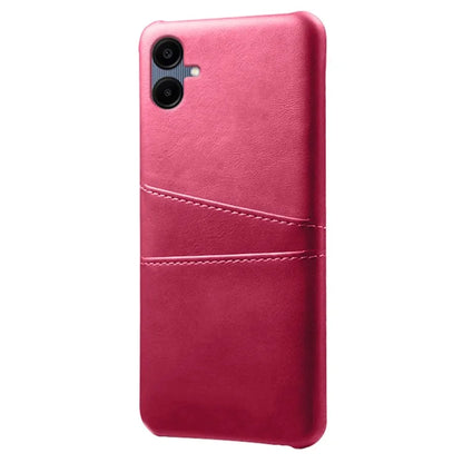For Samsung Galaxy A06 Case Dual Card Slots PU Leather + Hard PC Phone Cover