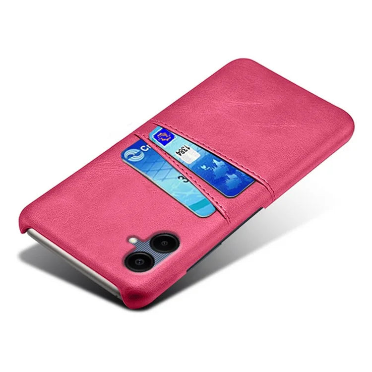 For Samsung Galaxy A06 Case Dual Card Slots PU Leather + Hard PC Phone Cover