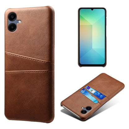 For Samsung Galaxy A06 Case Dual Card Slots PU Leather + Hard PC Phone Cover
