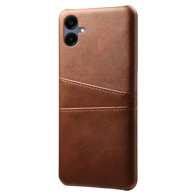 For Samsung Galaxy A06 Case Dual Card Slots PU Leather + Hard PC Phone Cover