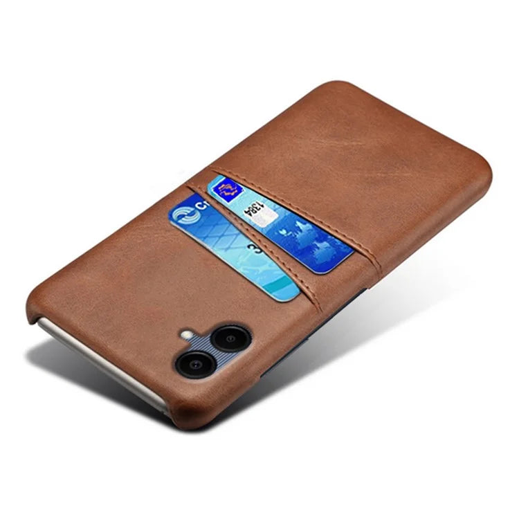For Samsung Galaxy A06 Case Dual Card Slots PU Leather + Hard PC Phone Cover