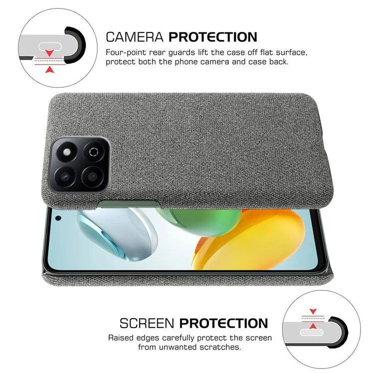 For Honor Play 60 Plus 5G Case Cloth Texture Anti-Scratch Protective PC Phone Cover