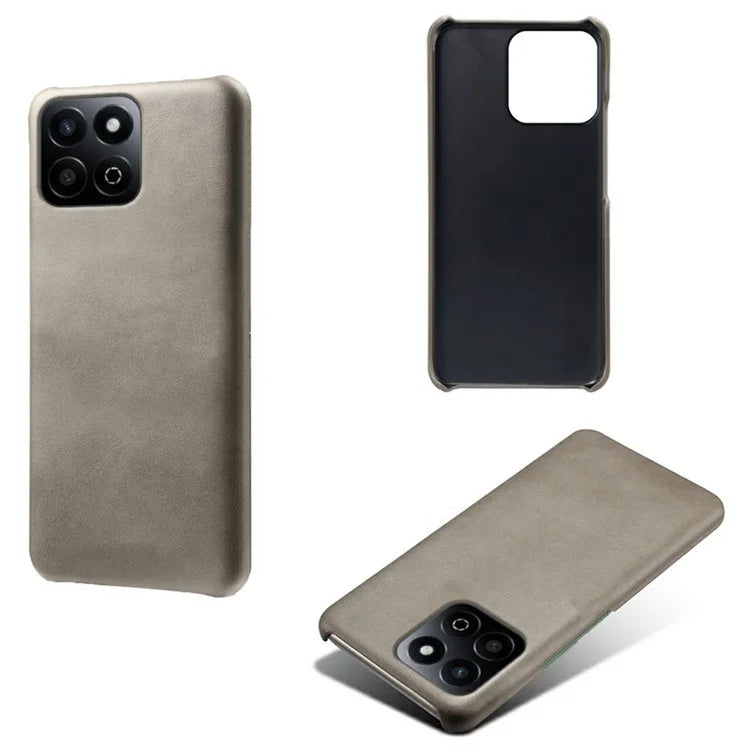 For Honor Play 60 Plus 5G Case Calf Texture PU Leather Hard PC Protective Phone Cover