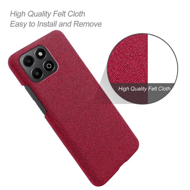 For Honor X6b 4G Case Cloth Texture Anti-Scratch Protective PC Phone Cover