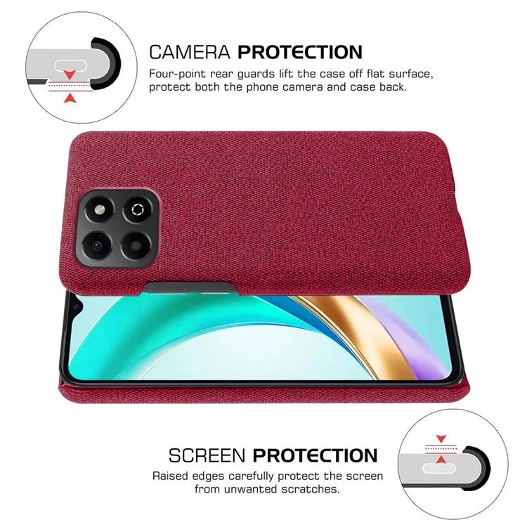 For Honor X6b 4G Case Cloth Texture Anti-Scratch Protective PC Phone Cover