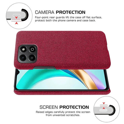For Honor X6b 4G Case Cloth Texture Anti-Scratch Protective PC Phone Cover