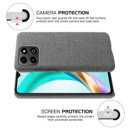 For Honor X6b 4G Case Cloth Texture Anti-Scratch Protective PC Phone Cover