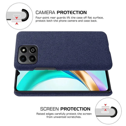 For Honor X6b 4G Case Cloth Texture Anti-Scratch Protective PC Phone Cover