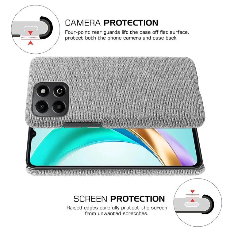 For Honor X6b 4G Case Cloth Texture Anti-Scratch Protective PC Phone Cover
